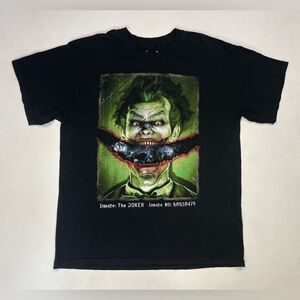 Batman Joker Graphic T-shirt Men Large Black Short Sleeve Movie